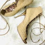 Steven By Steve Madden leather lace up fish scales heels 8 Rare Photo 1