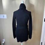 BCBGeneration Black Cable Knit Tie Front Cardigan Sweater size small Photo 8