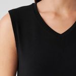 Eileen Fisher Stretch Jersey Knit V-Neck Tank Midi Dress Medium Black Photo 3