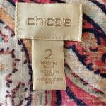 Chico's Chico’s Paisley Multi Print 100% Linen 3/4 Sleeves Jacket Women’s Size 2 (L-12) Photo 7