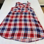 Torrid Red White Blue Woven Challis Zip Front Sleeveless Shirt Dress Size 2X Photo 10