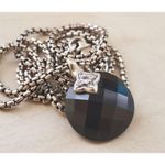 David Yurman Black Onyx Diamond Pendant Capri Necklace in Sterling Silver 18in Photo 1