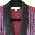 Daydreamer  Plaid Wool Blend Oversized Cardigan Sweater Photo 2