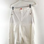 Spanx High Rise Cropped Twill Wide Leg Pants Trousers White Large Photo 7