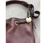 Dooney & Bourke Vintage  Dark Brown Leather Drawstring Shoulder Bag Purse Photo 4