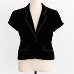 VTG Y2K Cotton Candy Womens Blazer Size M/L Black Velvet Beaded Whimsigoth 90s Size M Photo 0