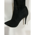Woman’s Dominique Size 7.5 Black Faux Suede Stiletto Heel Otk Tall Boots 702 Photo 3