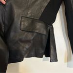 Theory  Black Lambskin Leather Open Front Jacket Size Small Photo 3