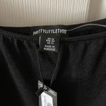 Pretty Little Thing  Women’s Black Long High Front Slit Straight Neck Dress Size 12 Photo 7