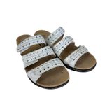 Clarks Laurieann Cove White Leather 3 Adjustable Strap Slip On Sandals Size 8.5 Photo 1