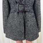 Jessica Simpson Boucle Wool Blend Fit Flare Bell Sleeve Coat Jacket Sz MD Black Photo 12