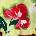 Jams World  Top Women Large Green Flower Joy Floral Crinkle Bold 3/4 Flare Sleeve Photo 7