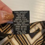 Geometric Print Dress Short Sleeve V Neck Brown Black White Mini Retro Preppy Size XS Photo 5