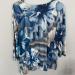 Alfred Dunner Petite Alfred Dunner 3 Piece SET Size 10 Petite Faux Blue Suede Jacket Top Pull On Pants Photo 17