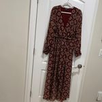 Lulus Art and Soul Burgundy Multi Print Long Sleeve High-Low Dress size Medium Photo 3