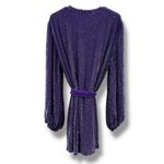 Retrofete Gabrielle Sequin Metal Purple Wrap Robe Mini Dress Sz S Photo 5