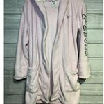 PINK Victoria's Secret Fleece Robe Size XS/S Pink Bling Belted Sherpa Hood Photo 1
