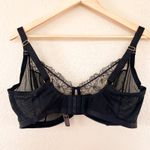 Victoria's Secret Unlined Underwire Demi Bra 40G Black Faux Latex Leather Sheer Photo 1