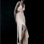 ZARA  ivory/cream gauzy maxi dress side slit with braided rope details. S… Photo 2