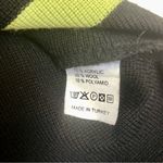 Vintage 90s Y2K Angora Tie Front Cardigan Sweater Black Lime Green Floral Large Photo 8