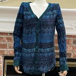 BKE  blue multipatterned button down long sleeve top / L / Excellent condition Photo 2