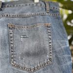 Victoria Secrets London Jean Button Fly Distressed Denim Shorts Blue Size 14 Photo 5