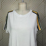 n:philanthropy ‎ Verbena Stripe Shoulder T-Shirt in White Size US Medium Photo 3
