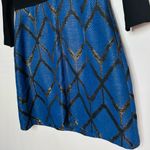 Slate + Willow  Women's Blue Metallic Jacquard Crew Neckline Mini Dress Size 8 Photo 7
