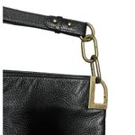 Badgley Mischka black pebbled leather hobo purse chain strap gold hardware Photo 4