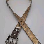 Kathy Van Zeeland  Rhinestone Studded Brown Belt Size Large Sparkle READ Photo 1