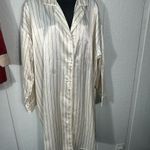Lauren Roger White and Gold Strips Sateen Night Shirt Size Size 2X EUC Photo 1