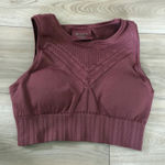 Athleta  Seamless Sports Bra Mauve Pink Textured Knit Athletic Top Size S Photo 0