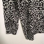 Joseph A Cardigan Sweater Cream Black Animal Print Photo 5