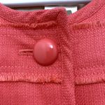 J.Crew Jacket Size 4 Coral Cropped Long Sleeve Fringe Trim Button NWT Photo 5