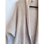 Aerie Taupe Beige Chunky Knit Open Front Cardigan Sweater Longline Oversized XS Photo 2