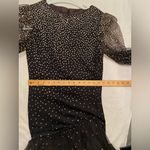 Travilla Vintage 80’s Black Tulle and Gold sparkle dress,‎ Long Sleeve, Size 10 Photo 12