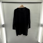 Beaded Poinsettia Christmas Sweater 1X Black Embellished Holiday Knit Top Photo 6