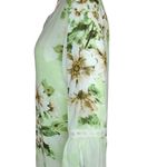 Alfred Dunner Petite Alfred Dunner Womens 12 Green Floral Blouse Lace Neckline Detail Bell Sleeves Photo 5