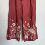 Johnny Was Elia Tie Linen Jumpsuit womens small rust red Photo 5