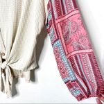 Hummingbird Boho Contrast Sheer Sleeve Thermal Top Size Small Photo 7