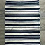 Ralph Lauren Lauren Blue Cream Striped Pencil Skirt Stretch Size L Career Work Photo 0