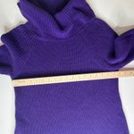 Coldwater Creek  Purple Cowl Neck Ribbed Knit Sweater Medium Comfy Cozy Stretch Photo 7