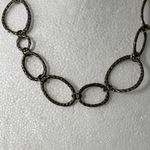 Vintage Finished Textured Oval Linked Necklace And Earrings‎ Set OS Silver Photo 3