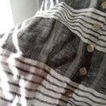 Habitat  Black and White Striped Button Up Blouse Linen Vacation Size XS Photo 8