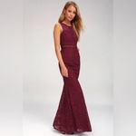 Lulus Music of the Heart Lace Maxi Dress in Burgundy Size Small Photo 9