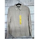 Orvis New Women's Taupe Tan Stripe Linen Button Down Shirt Size Small Photo 10