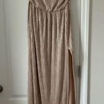 BCBGeneration  Long Ribbed Evening Dress with Spaghetti Straps and Slit Photo 0