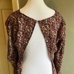 Lush Clothing Floral Print Long Sleeve Crop V Neck Blouse Bohemian Festival Fairy Whimsical Photo 5
