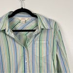 Sundance ‎ Stripes Button Front And Back Pleated Shirt Sz L Photo 2