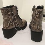Snake Print Combat Boots, Size 7 Gray Photo 4